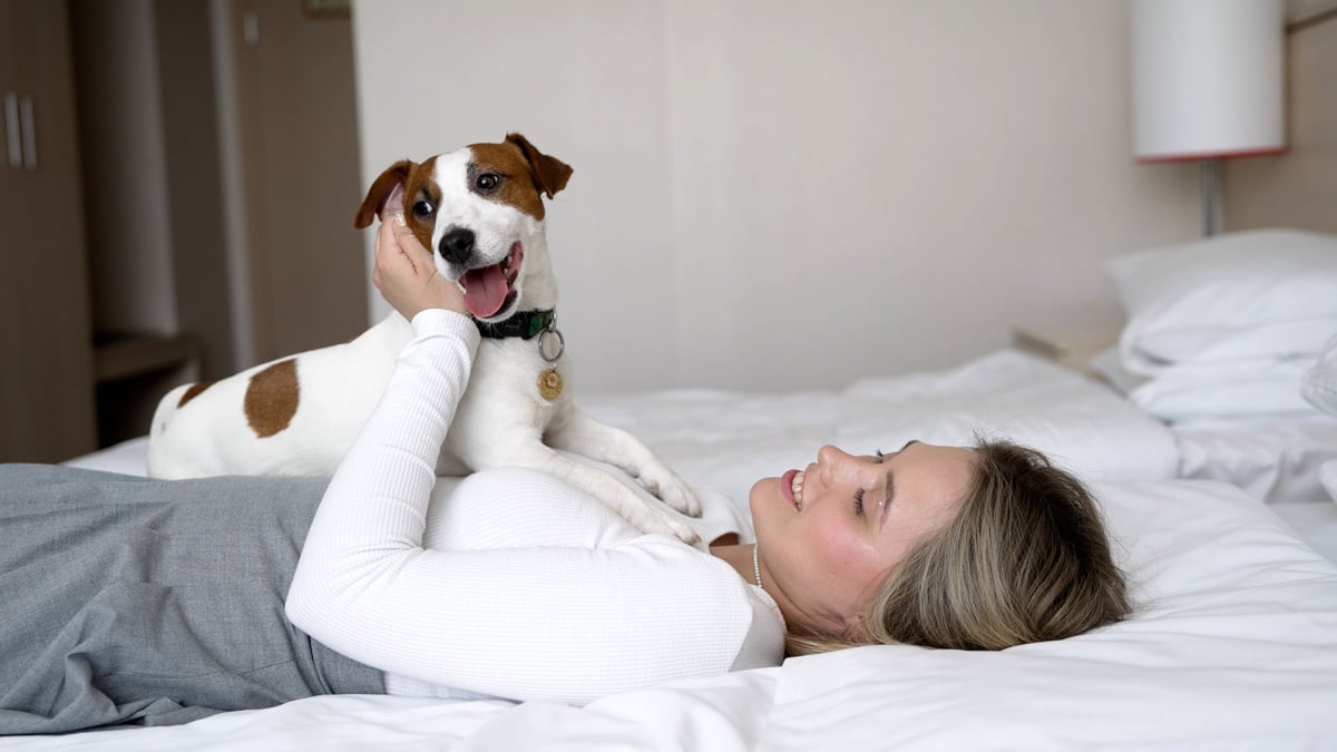 February Winner - Girl with Jack Russell in hotel